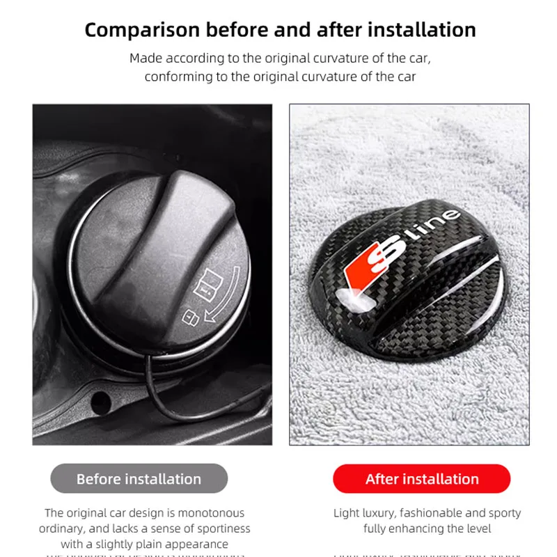 2025 حار ألياف الكربون غطاء خزان وقود السيارة غطاء للحماية لأودي سلاين A3 A4 A6 A5 Q5 A1 Q7 Q3 Q2 Q8 A7 A8 TT S1 S7 SQ5 RS #4