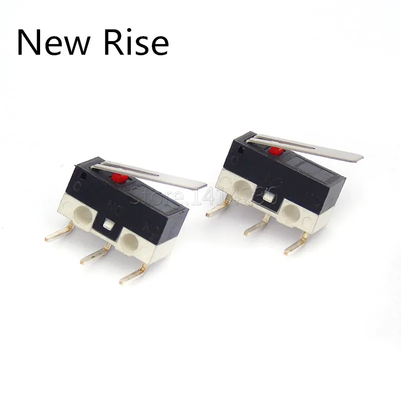 10Pcs 3Pins 90 Degree Curved Needle Left Curve Mouse Switch  Limit Switch Push Button Switch 1A 125V AC