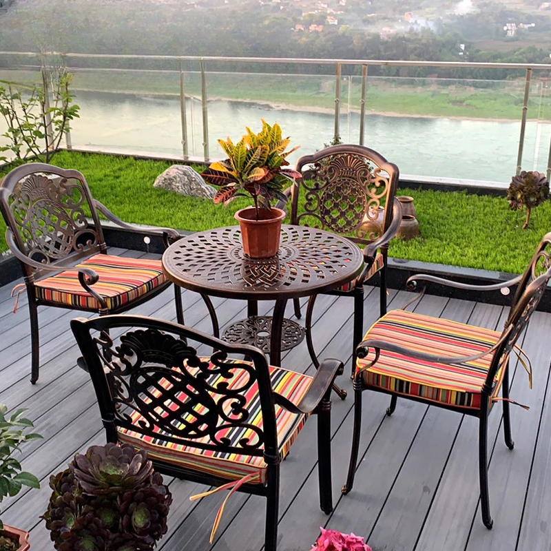 The product can be customized. Outdoor Tables and Chairs Courtyard Five Piece Set Nordic Simple Outdoor Garden Outdoor