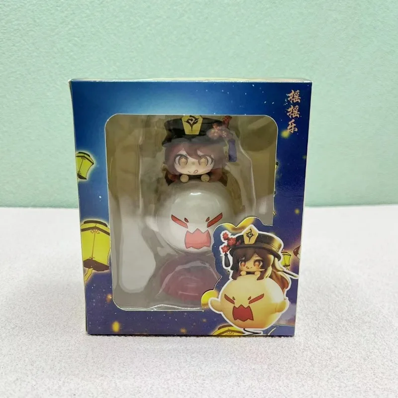 Costume de Cosplay Genshin Impact Veyue Hu Tao, Mascotte en Peluche Version Q de Rocker, Ensemble de Décoration de Voiture