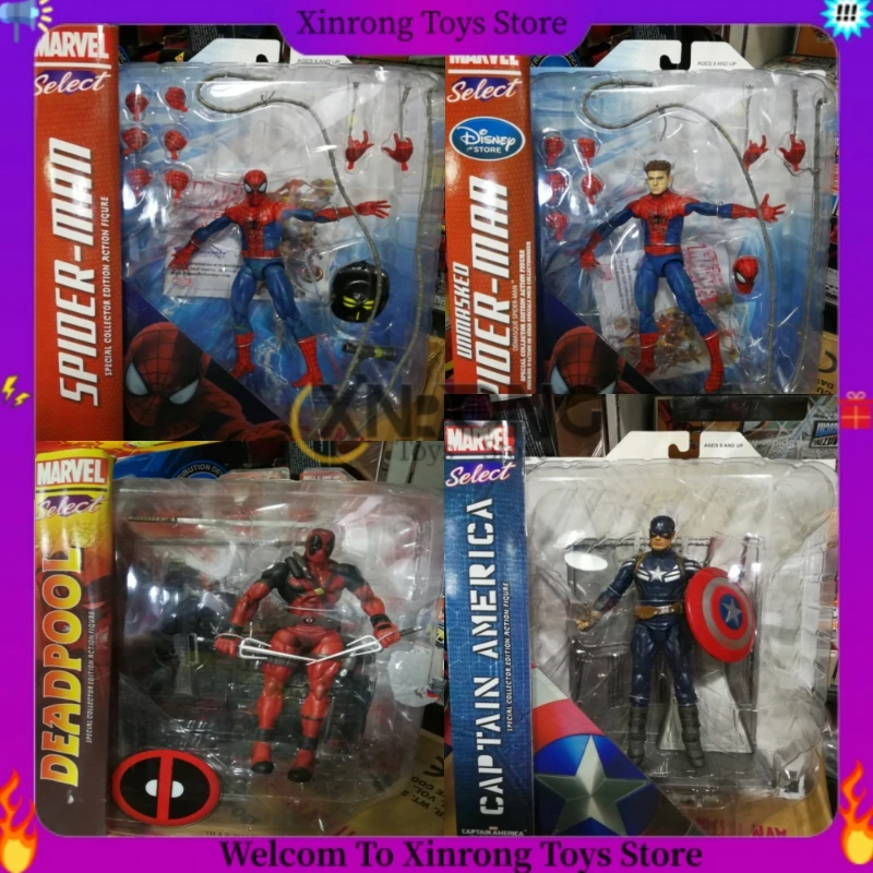 17cm Marvel The Amazing Spider-man 2 Spiderman Deadpool Captain America Batman Pvc Gk Super  Hero Comic Action Figure Model Toys