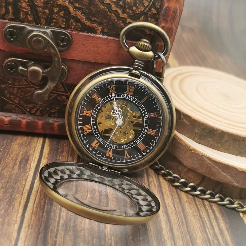 Antique Retro Mechanical Pocket Watches For Men Women Hand Wind Casual Fashion Necklace Chain Clock Pocket&Fob Watches