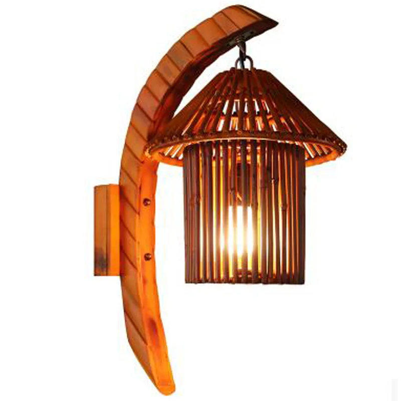 

Bamboo lamp Cafe corridor Bedroom lamp Antique staircase wall lamp