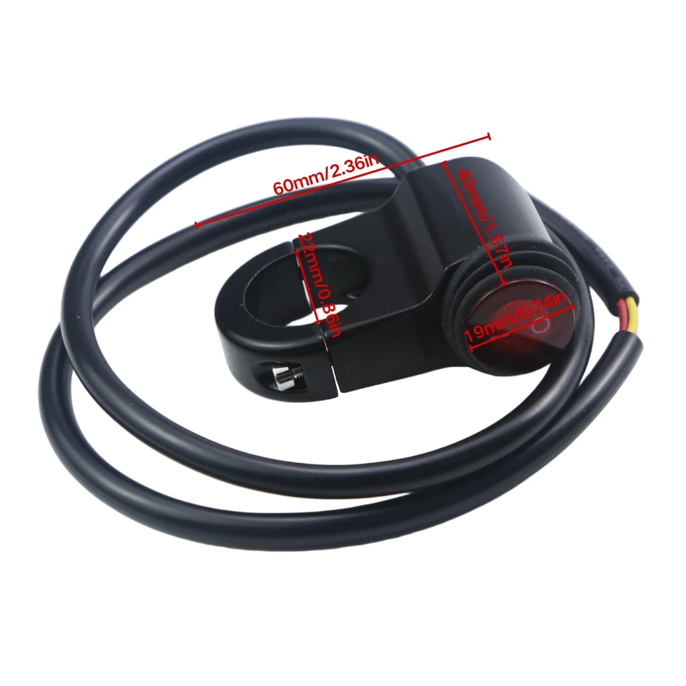Motorcycle Handlebar Light Switch Red Button LED Headlight Control Electronic Switch For Scooter Dirt Bike - view 2