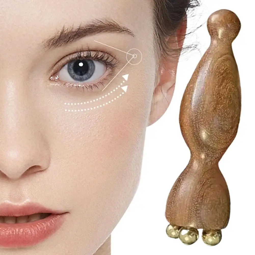 

Professional Brass Rosewood Facial Gua Sha Tool Lotus Seedpod Beauty Eye Relaxation Meridians Acupoint Massage Wood Tool