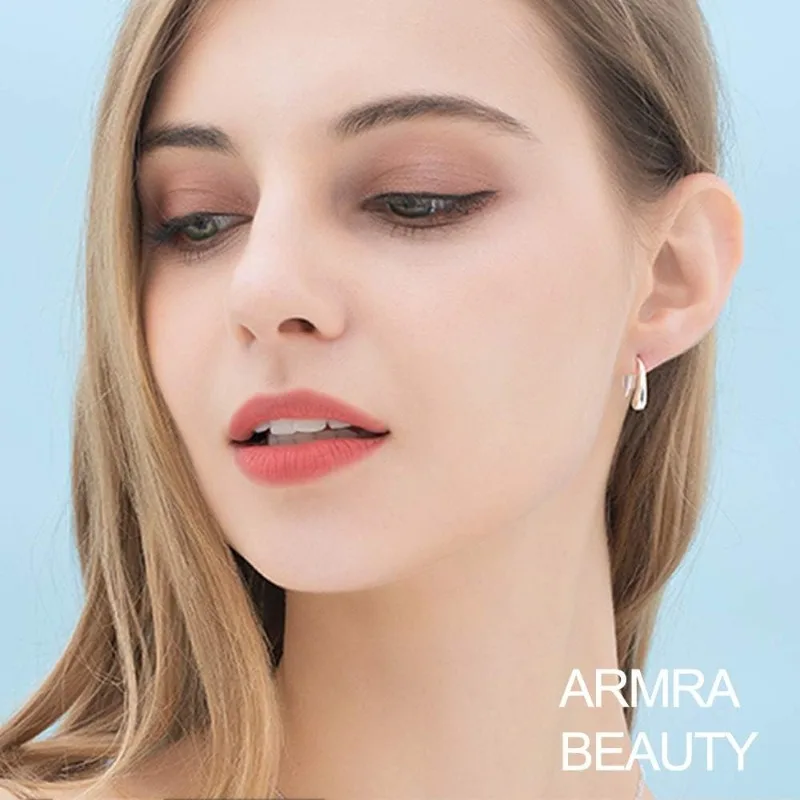 Lightweight Teardrop Gold Hoop Earrings for Women - Chunky 14k Gold Plated Pull Through Earrings Huggie High Polished Statement - Detail 1