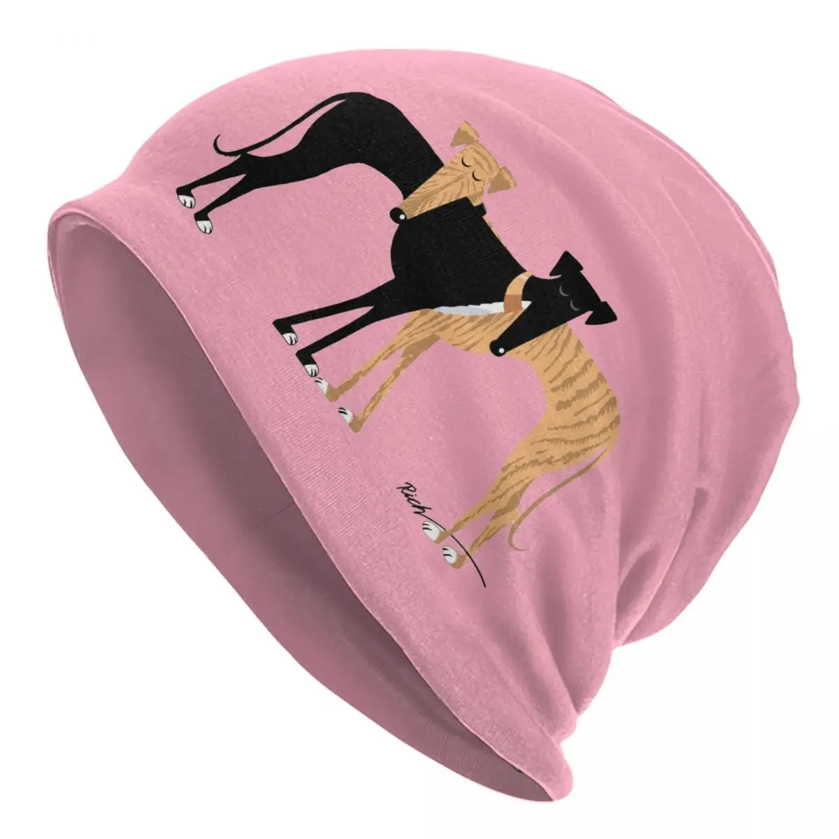 Custom Greyhound Dog Bonnet Hat Knit Hats Men Women Fashion Unisex Adult Head Rest Brindle Hound Warm Winter Beanies Cap