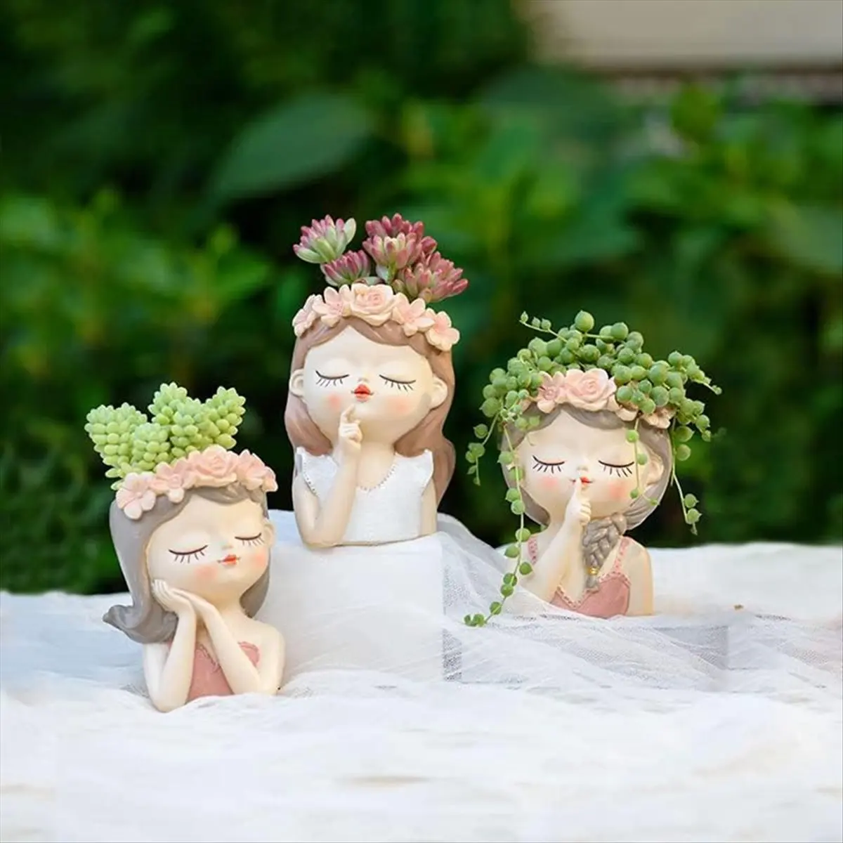 AT16 Small Fairy Plant Pot Kit with Drainage Hole 4 Inch Indoor Cactus Pot Cute Flower Vases Decor C