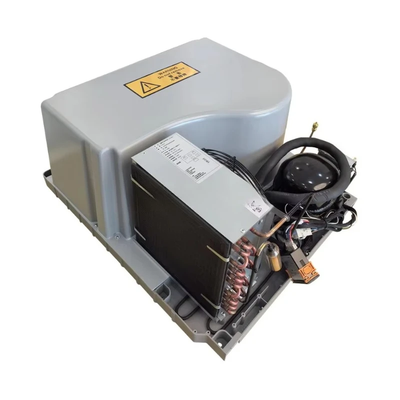 

Integral cooling system condensation unit installed on the top of the refrigerator