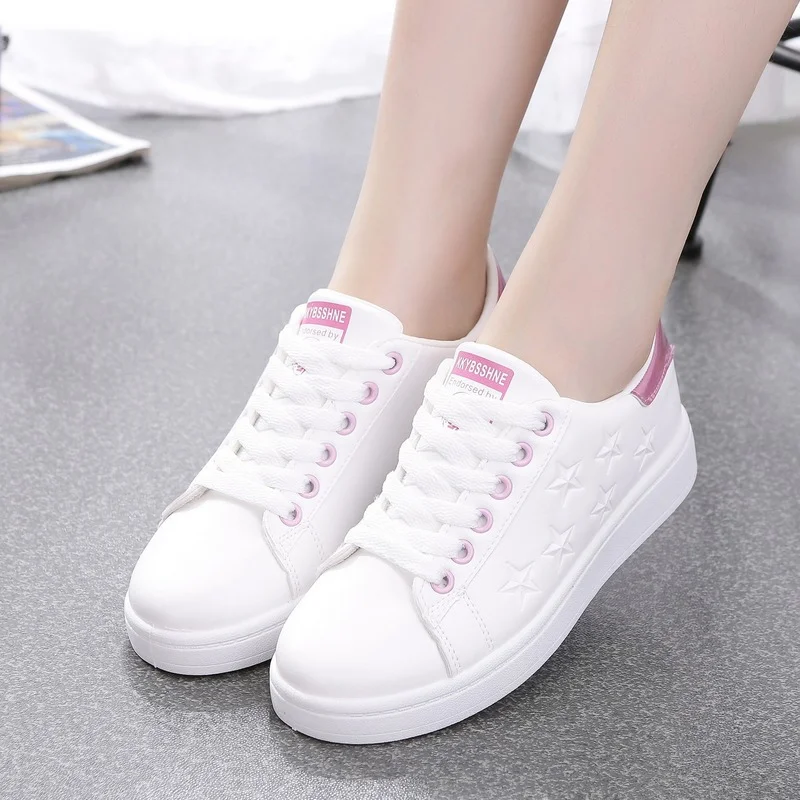 2022 Women Casual Shoes Summer Autumn White Sneakers Platform Lace-Up Woman Walking Shoe Fashion Women\'s Skateboard Shoes