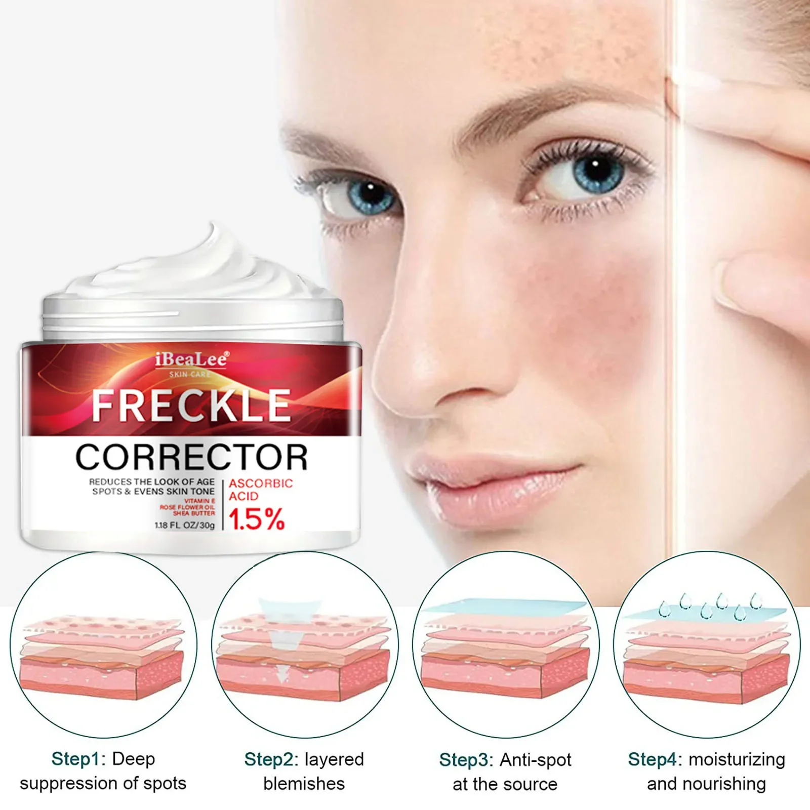 

IBeaLee Whitening Spot Removing Moisturizing Wrinkle Resisting face cream Repairing Firming Effective Spot Removing Cream