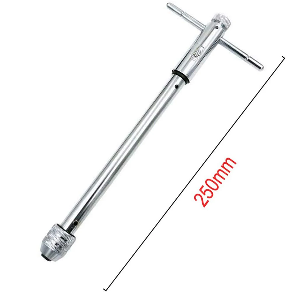 ปรับ T-Handle RATCHET TAP ผู้ถือชุดประแจ 5Pcs M3-M8 สกรูเกลียวเจาะ Bit TAP ประแจชุดเครื่องมือแตะ