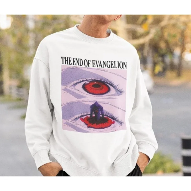 

Neon Genesis Evangelion's End sweatshirt is comfortable and loose-fitting. Crew-neck autumn/winter pullover for couples.