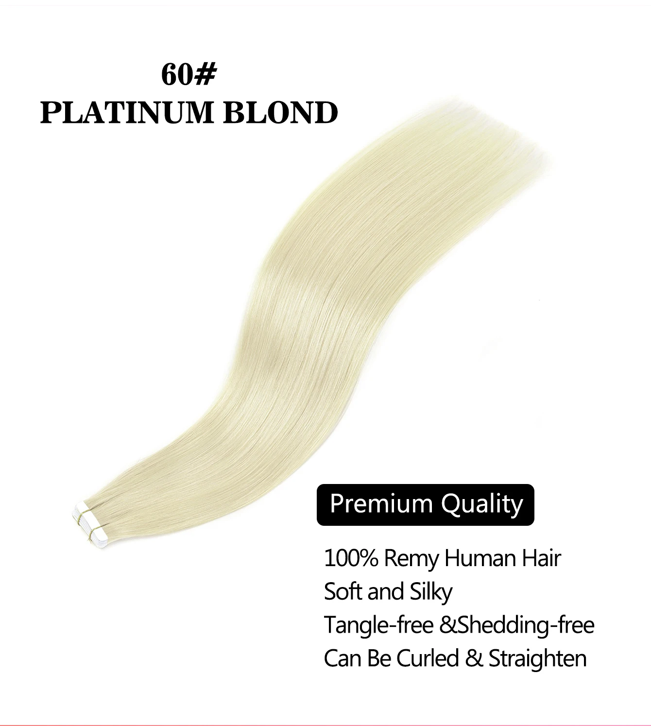 バージン人毛エクステンション 100% レミー髪ナチュラルスキン横糸テープインダブルストレート両面ブロンドカラーテープイン女性のための