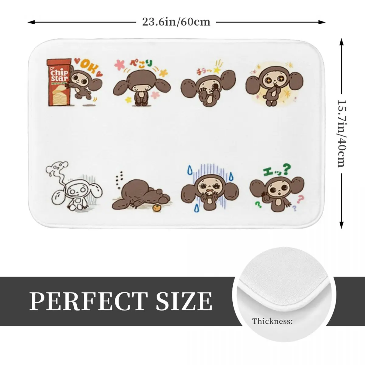 Cheburashka Doormat Kitchen Entrance Home Floor Mat Non-slip Carpet Rug for Bathroom Footpad Mats