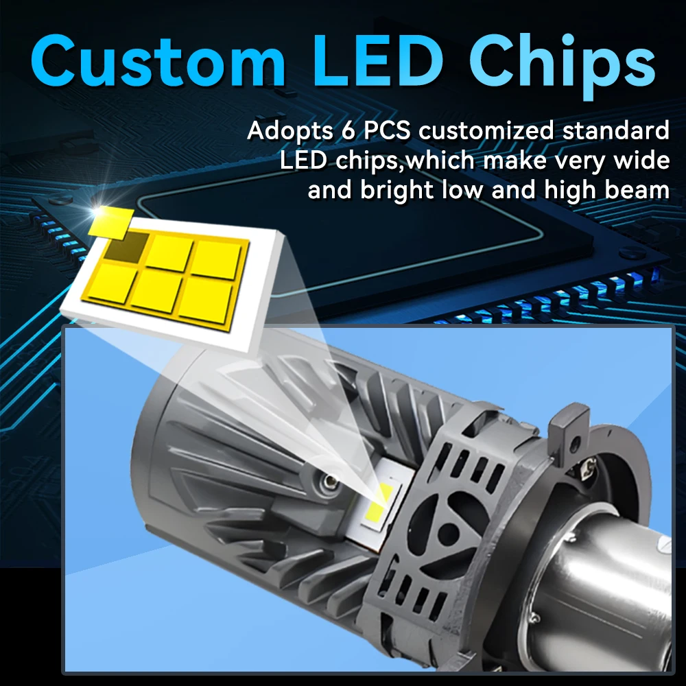 M10P LED المصباح لمبة العارض LED H4/9003/HB2 مصباح صغير التوصيل السوبر مشرق 6500K الأبيض مرحبا/منخفضة شعاع لسيارة دراجة نارية #3