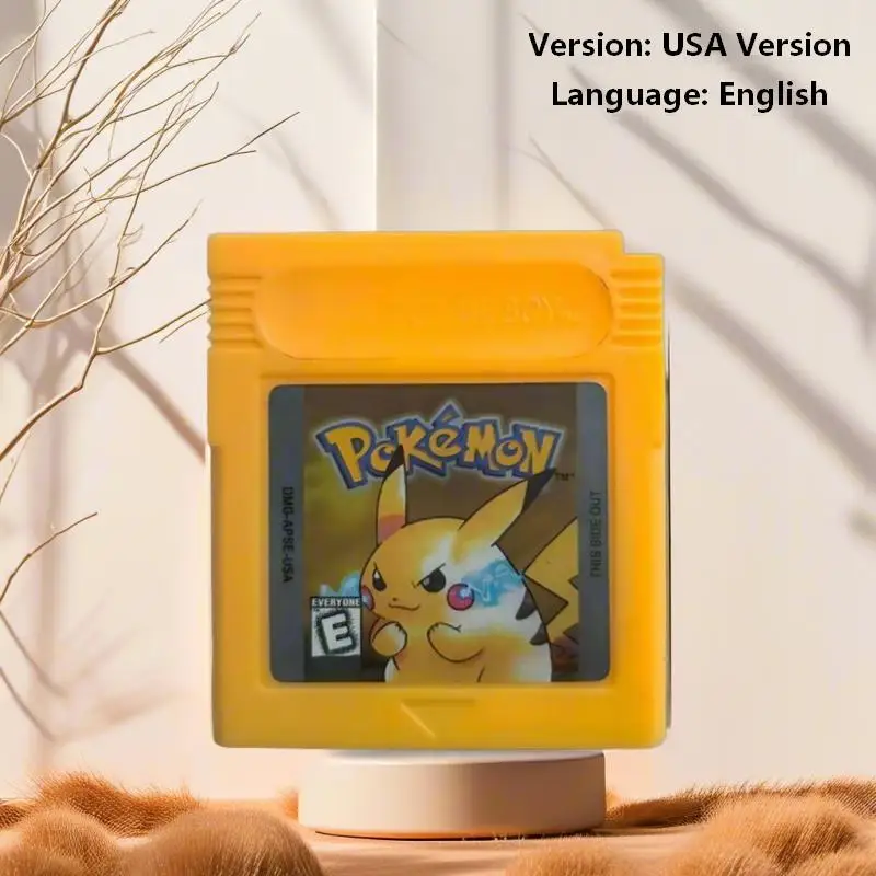 Language English USA Version Pokémon GBC Video Game Cartridge - Blue, Ruby, Gold, Green, Silver, Yellow, Crystal, 7 Optional