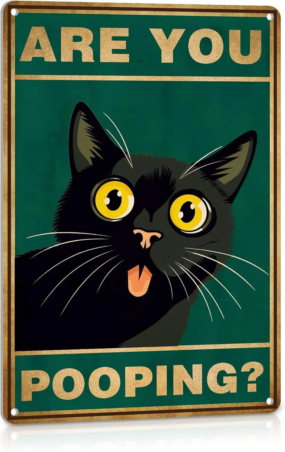 Cat Bathroom Decor Funny Bathroom Sign Are You Pooping Cat Sign Baby Girl Bathroom Sign Wall Art Metal Sign Vintage Decor Gift F