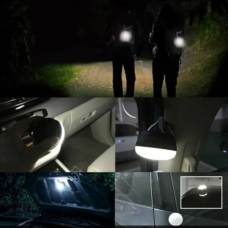 Portable LED Camping Light, Outdoor Tent Light with 5 Detachable Hooks, Suitable for Family Emergency Lights for Backpack Hiking