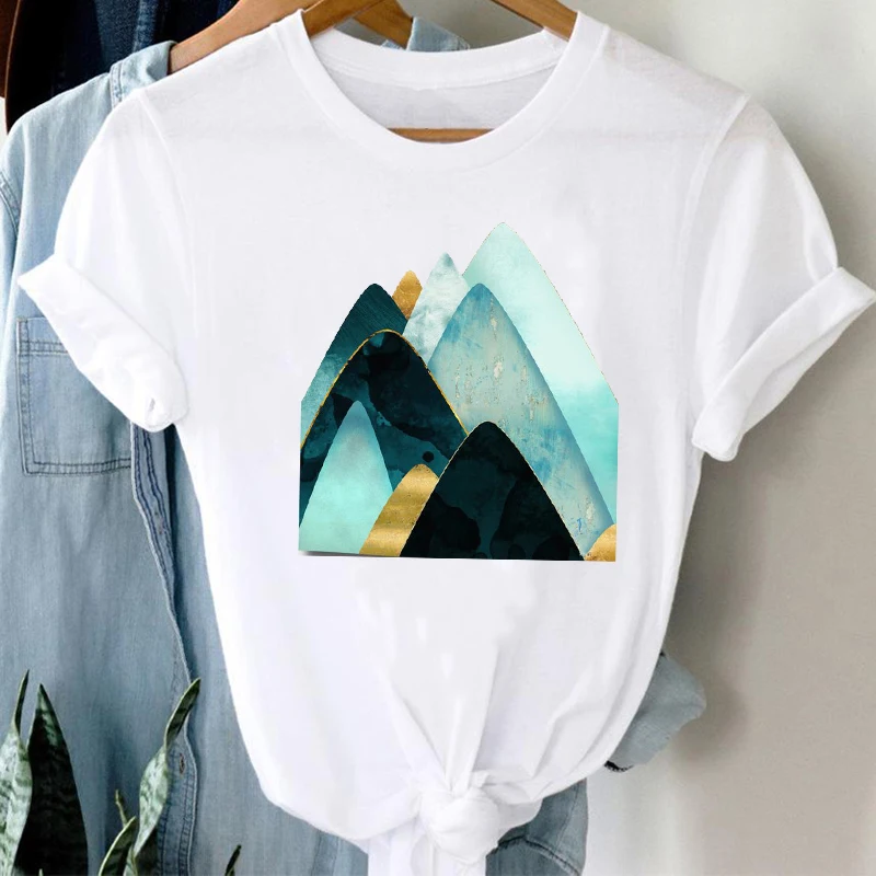 T-shirts Women 90s Clothing Casual Ladies Cute Printing Travel Fashion Trend Graphic Tshirt Top Lady Print Travel Tee T-Shirt