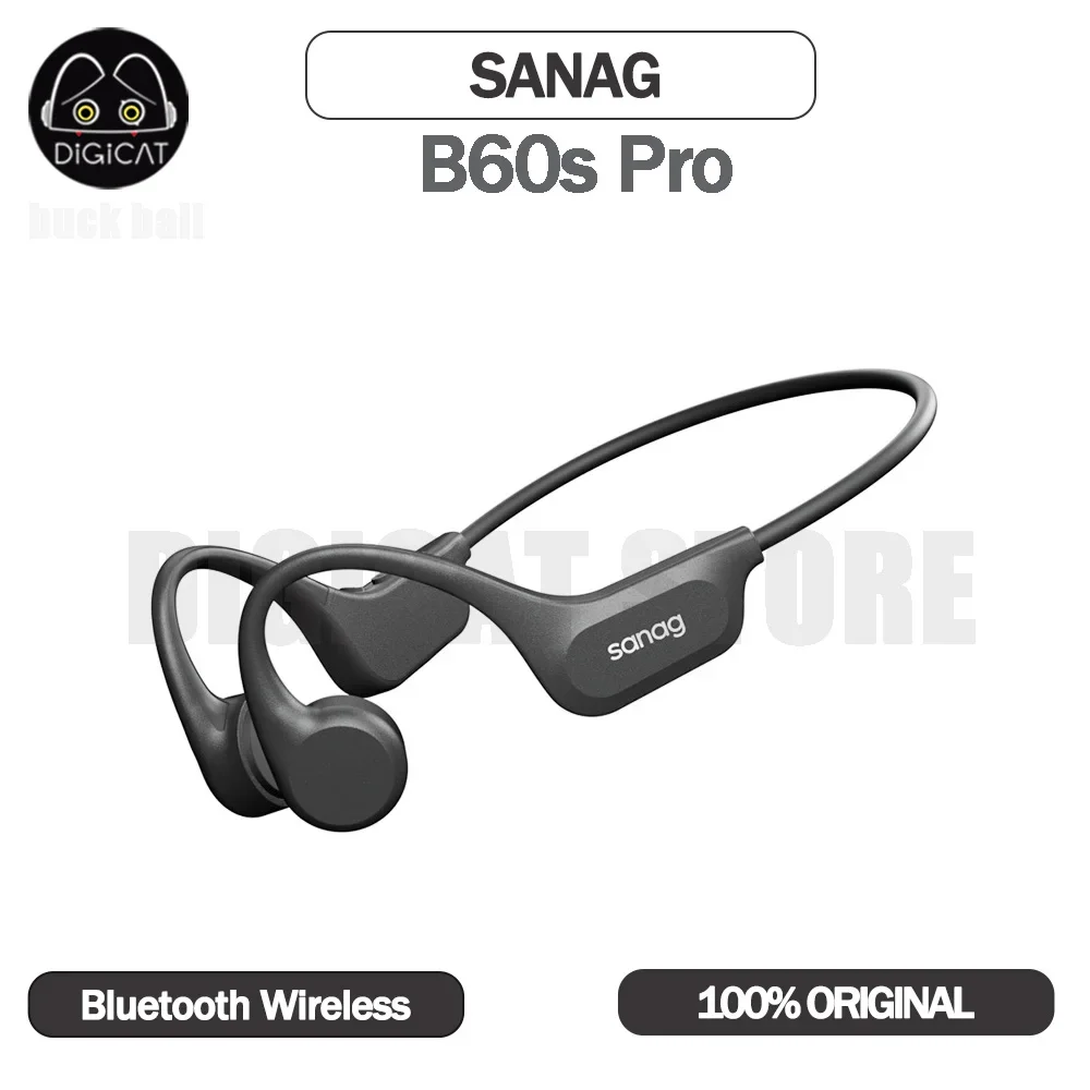 

Sanag B60s Pro Earphone Runbeat Bluetooth Wireless Bone Conduction Headphones Sport Swimming Waterproof Black Tech Earphones