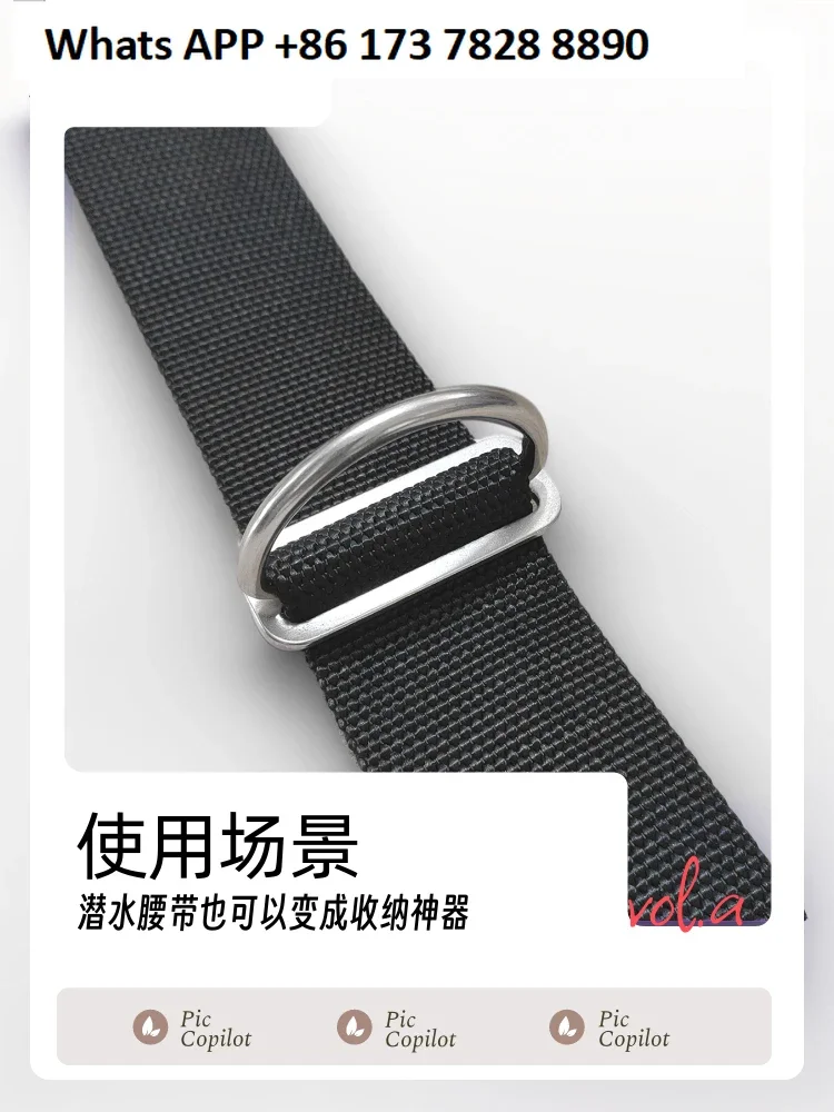 Diving belt D-ring back flying side hanging positioning buckle 316 stainless steel counterweight belt D-buckle day buckle buckle