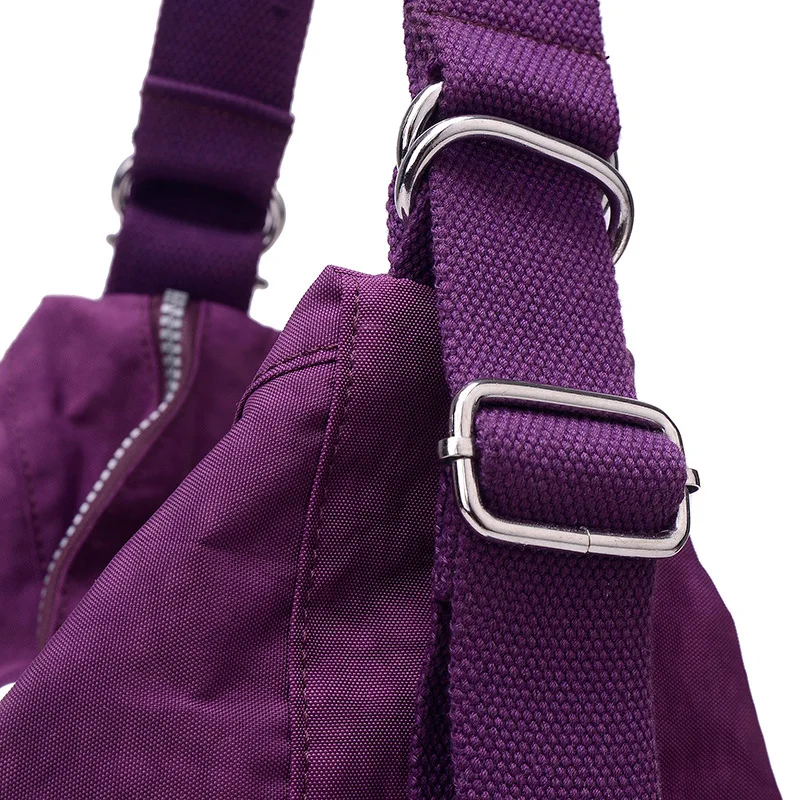 Waterproof Nylon Backpack Bag for Women And Girls Casual Zipper Retro Style Sewing Student Daily Use Mochila Mujer