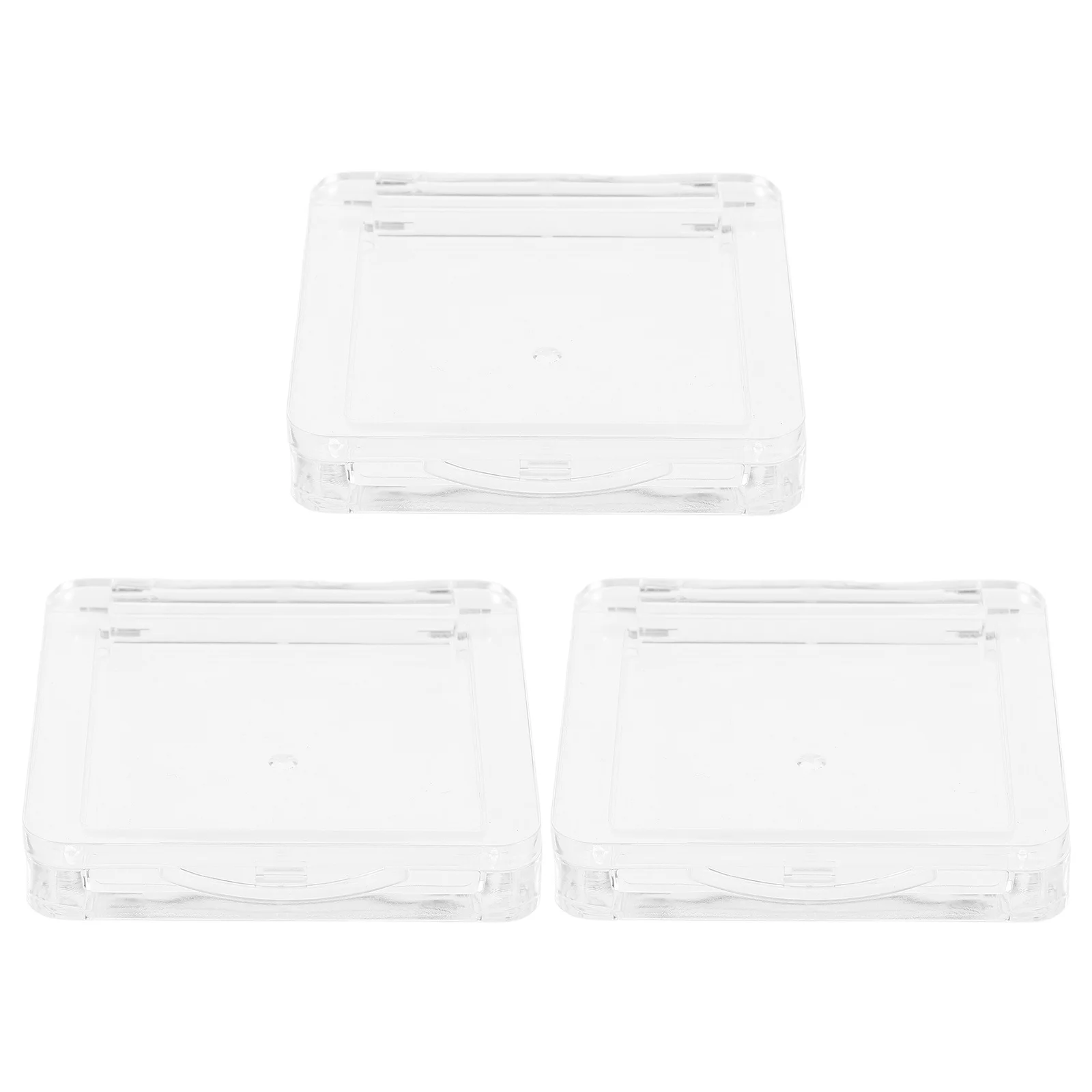Contenitore vuoto per evidenziatore quadrato trasparente a strato singolo da 3 pezzi per custodia da viaggio per organizer per trucco correttore fard
