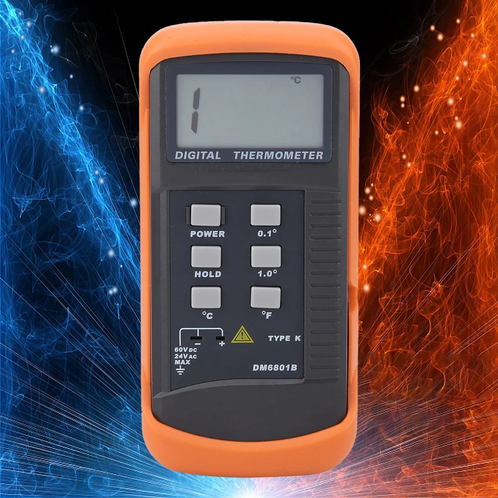 DM6801B Digital Thermometer Single Channel K Type Digital Thermocouple Sensor Thermometer Temperature Meter -50-1300°C