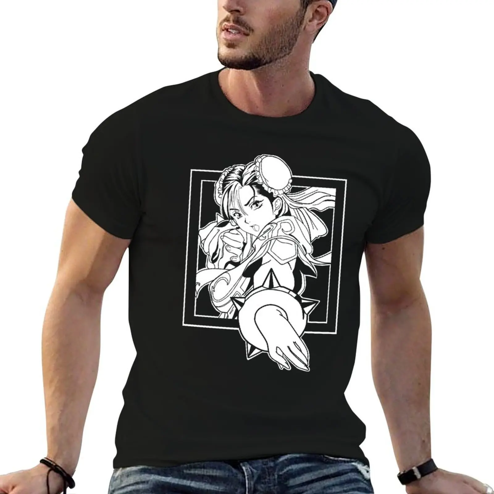 

Футболка CHUN-LI MANGA ANIME CARTOON GIFT, мужские футболки с рисунком, мужская футболка, хлопковая футболка с рисунком, футболка из 100%