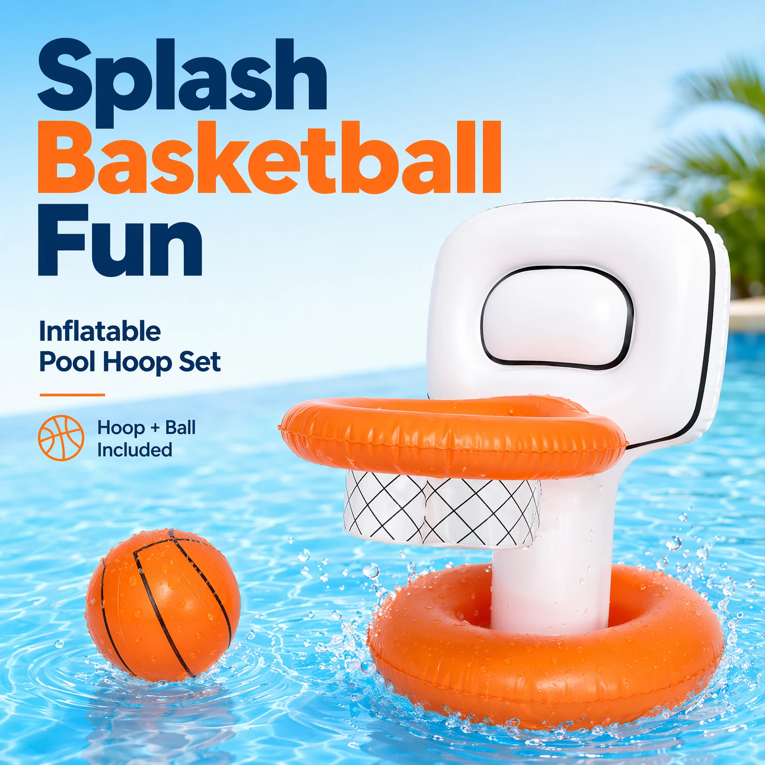 Inflatable Floating Basketball Hoop Set Thick PVC Water Shooting Game With Mini Basketball Summer Swimming Pool Beach Backyard