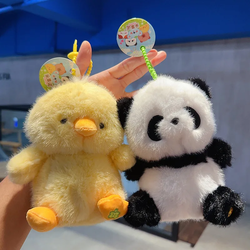 Miniso creativo Panda pequeño pato de peluche medio aromaterapia muñeca llavero bolso escolar de mujer adorno pequeño regalo