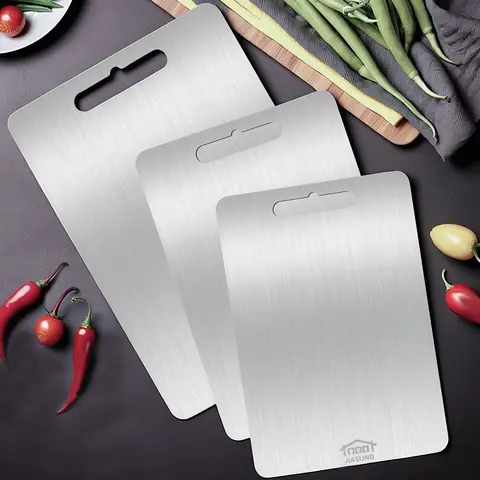 Stainless Steel Panel and Chopping Board Kitchen Household Thickened Double Sided Cutting Board Block Kneading Dough Board