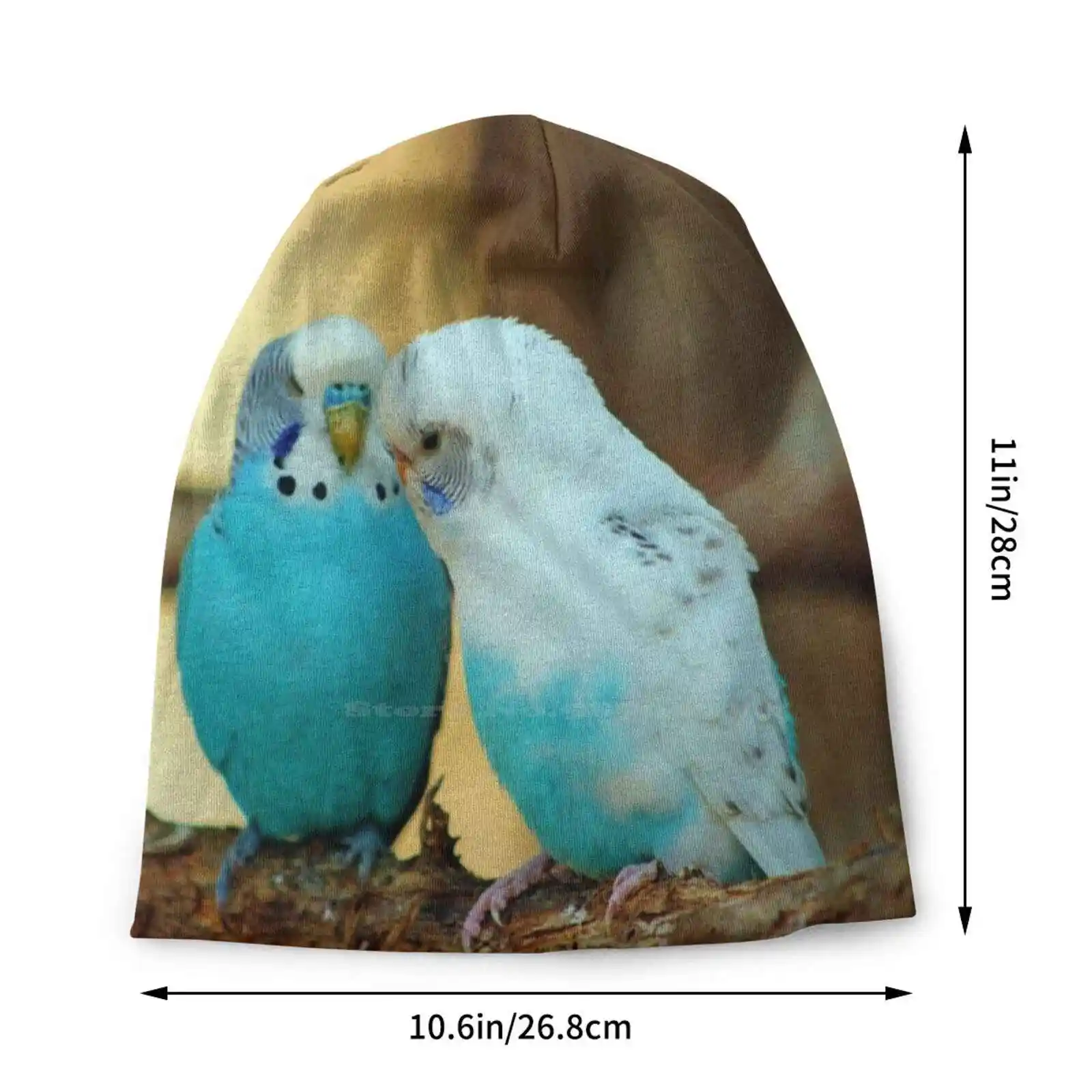 Lovely Pair Of Budgies Knitted Hat Warm Beanie Outdoor Caps Budgie Budgerigar Parakeet Parrot Melopsittacus Undulatus Female