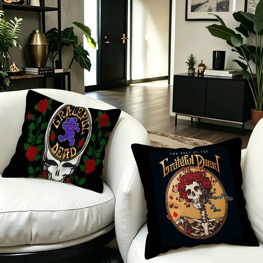 Band G-Grateful Dead Psychedelic Rock Pillow Anime Pillow Sofa Bed Head Pillow Cover Cushion Cover 45x45 cm Fashion