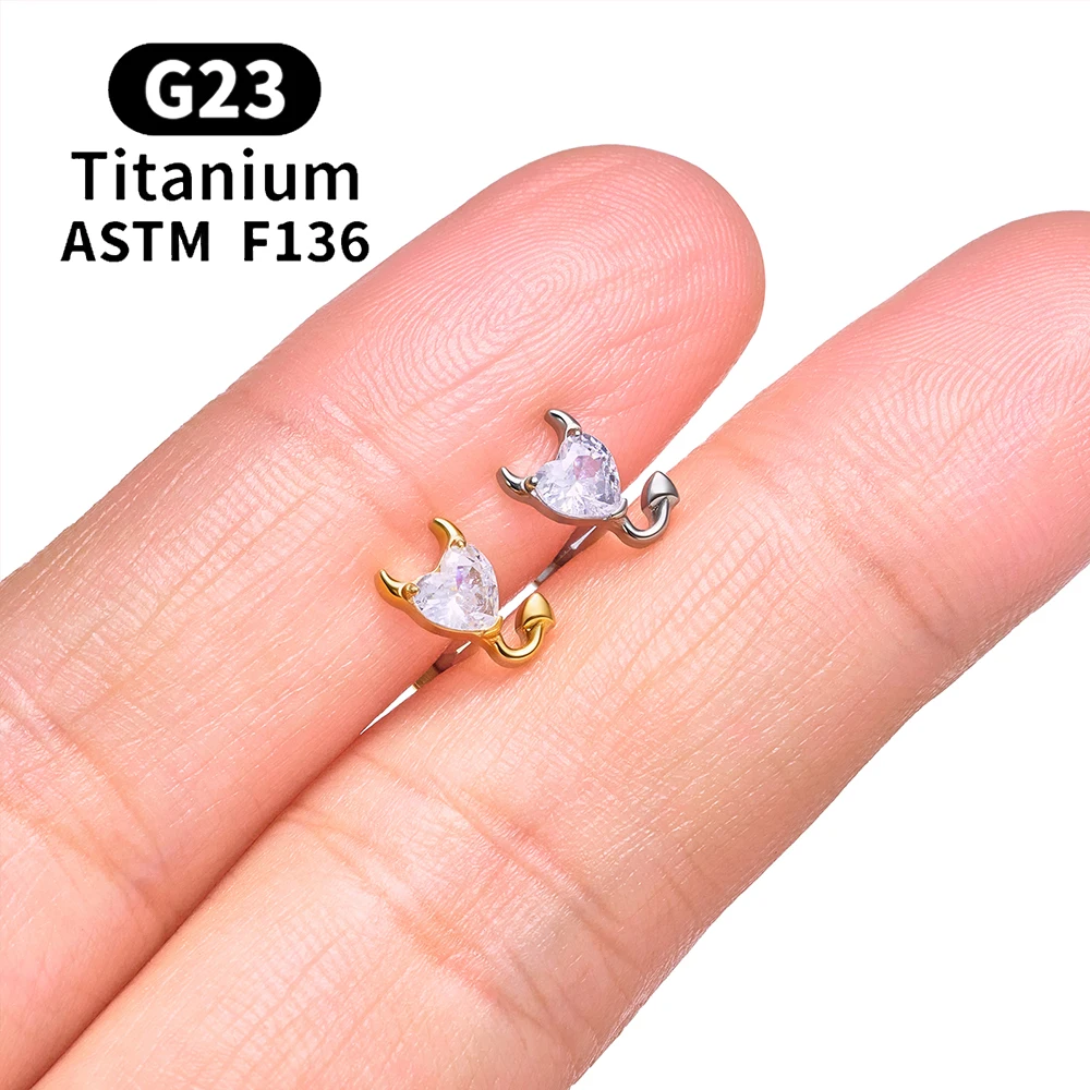 ASTM F136 Titan Muschel-Ohrstecker 16G CZ Flacher Rücken Labret Lippenstecker Helix Knorpel Tragus Ohrläppchen Ohrpiercing Schmuck – Detail 6