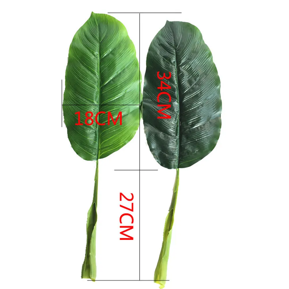 

2Pcs Simulation Green Leaves Plastic Branches Lifelike Decoration Wedding Home Office Party Photo Props
