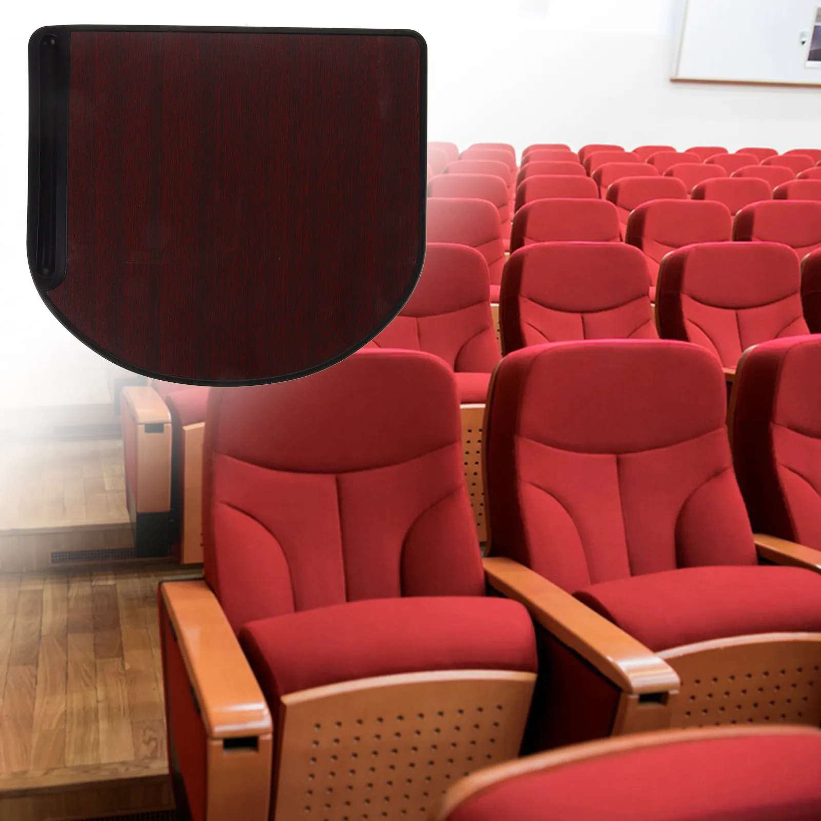 Conference Chair Replacement Writing Board Wooden Flip-Up Side Mount Document Board for Auditorium Meeting Hall Presentation