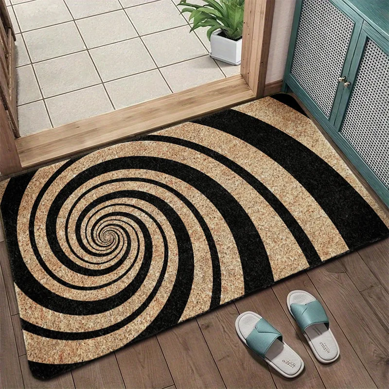 3D Visual Swirl Doormat Diatomaceous Earth Bath Mat Bathroom Water-Absorbing Non-Slip Mat Entryway Decorative Welcome Mat 발매트