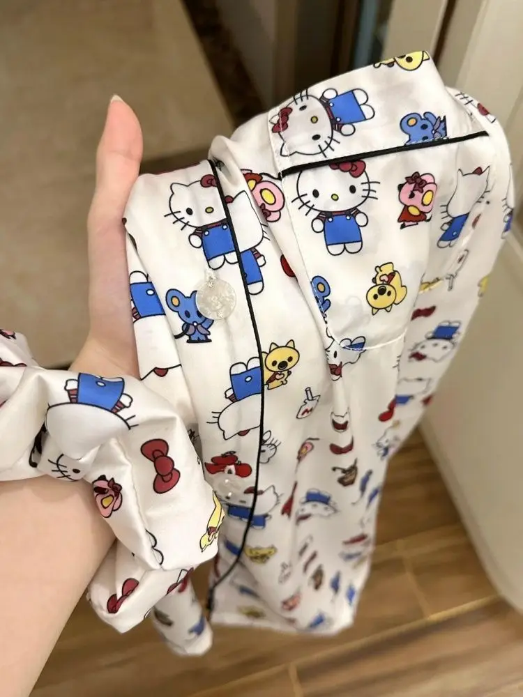 ハローキティ レディース 漫画 パジャマ セット - 春/秋用長袖ラウンジウェア、居心地の良いホーム&アウトドアウェア
