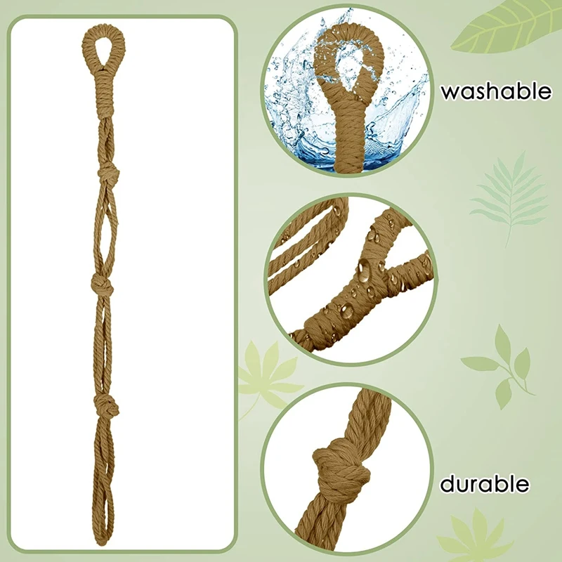 4 pezzi Macrame Beige Plant Hanger Extender Rope Plant Hanging Basket Extender Large Hanging Plant Pot Holders