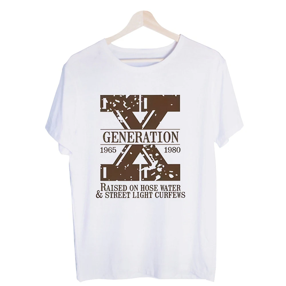 Men's Generation X Typography Print Graphic Tee, Vintage Style Short Sleeve Crew Neck T-Shirt for Casual Daily Wear
