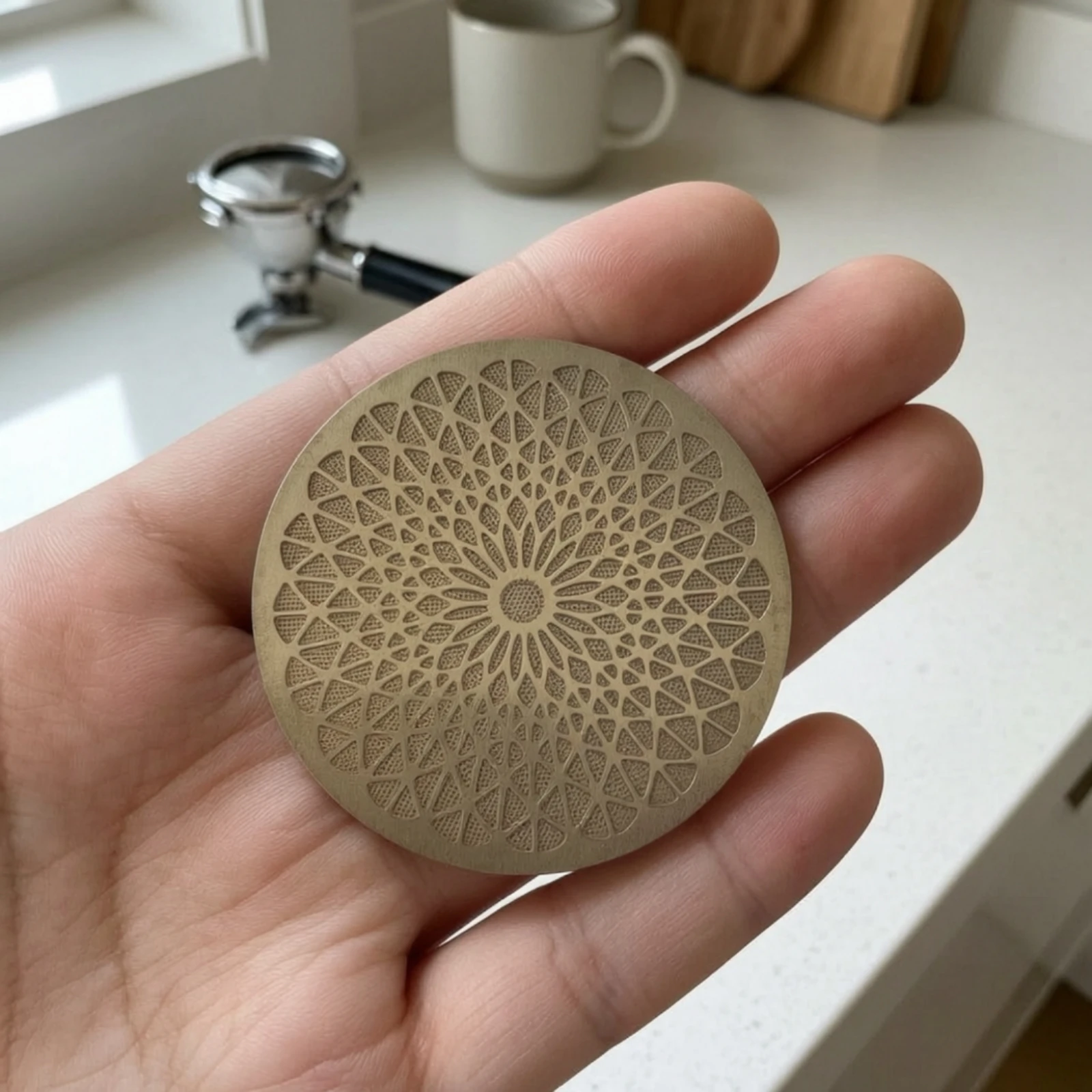 Espresso Puck Screen Keeps Group Head Clean Coffee Puck Strainer Screen Reusable Metal Coffee Strainer for Baristas