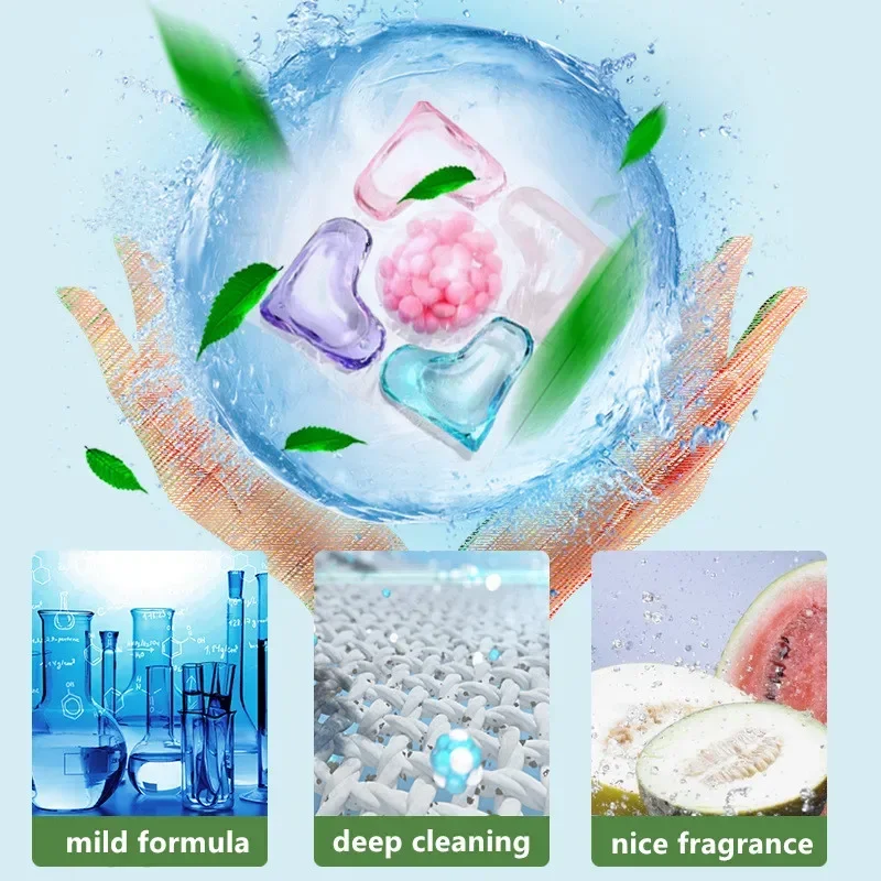 30/50pcs Laundry Gel Home Package 5-in-1 Laundry beads Box Cleaning and Washing fragrance concentrated laundry pods