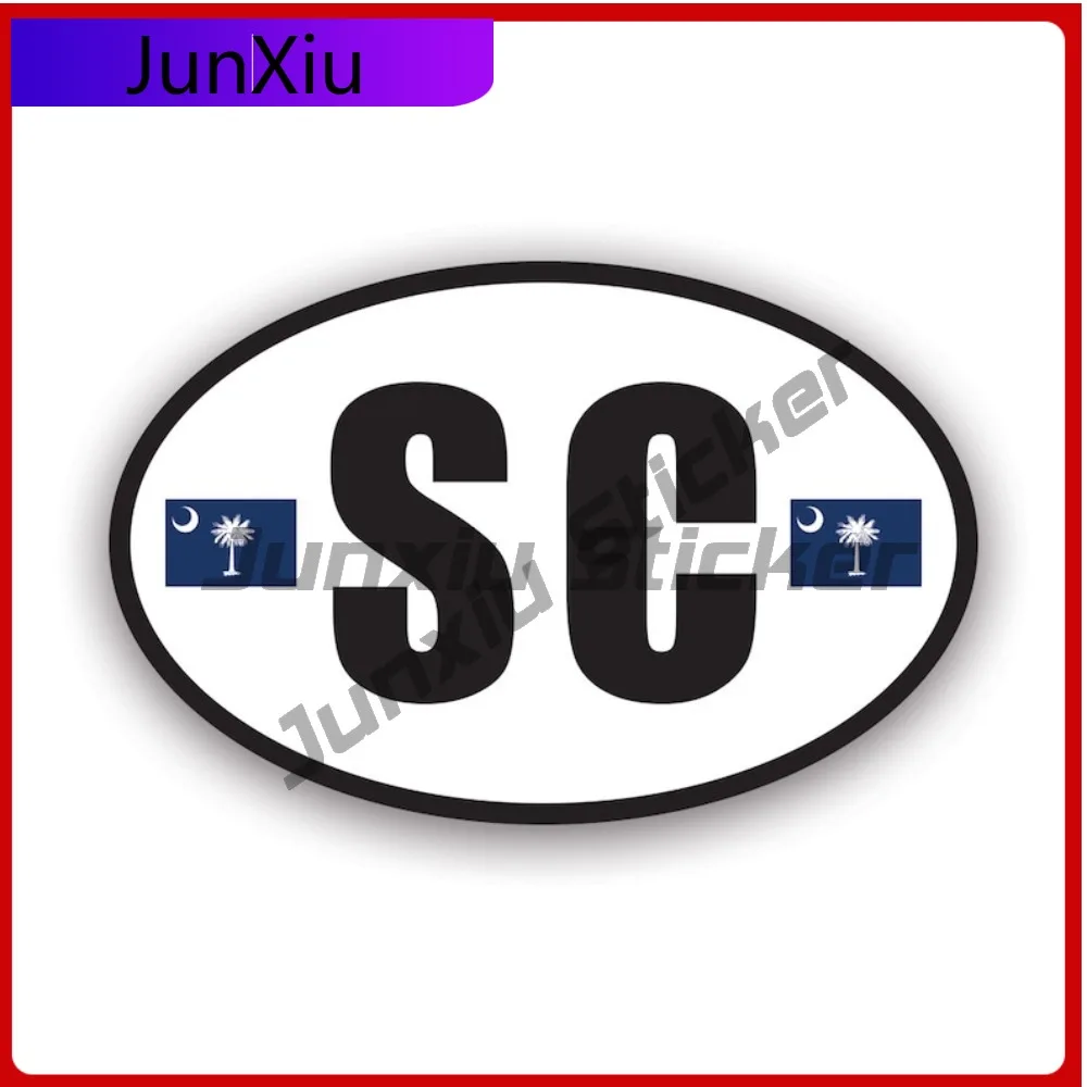 

South Carolina Flag Weather Resistant Waterproof Classic For Rear Windshield Bumper Laptop Self Adhesive Removable Decal