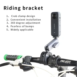 Handlebar Mount For Insta360 X4 X3/ONEX2 Aluminium Mountain Pole Mount Bicycle 360 Degree Rotation insta 360 one x 3 Accessories