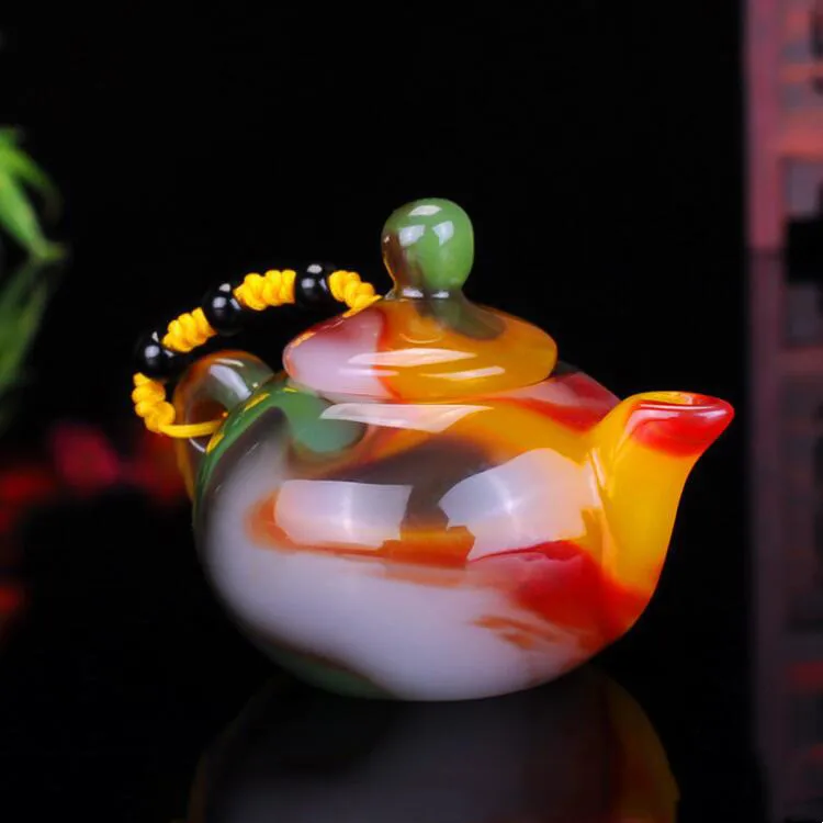 قلادات ملونة بمقبض اليشم ، شينجيانغ غوبي ، مقبض جوكر ، رجال ونساء