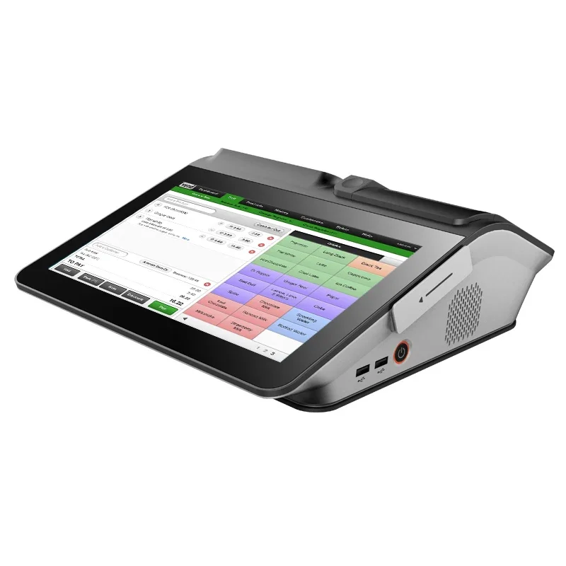 Novo ponto de venda tudo-em-um android nfc pos sistema terminal caixa registradora com impressora