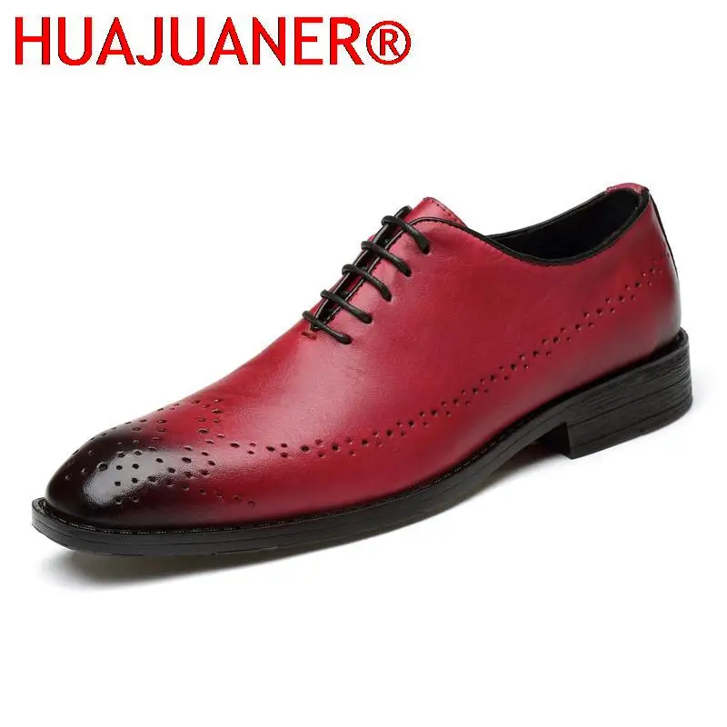 

Luxury Oxfords Genuine Leather Men Dress Shoes Handmade Lace Up Pointed Toe Formal Office Business Shoes Fashion Italian Shoes