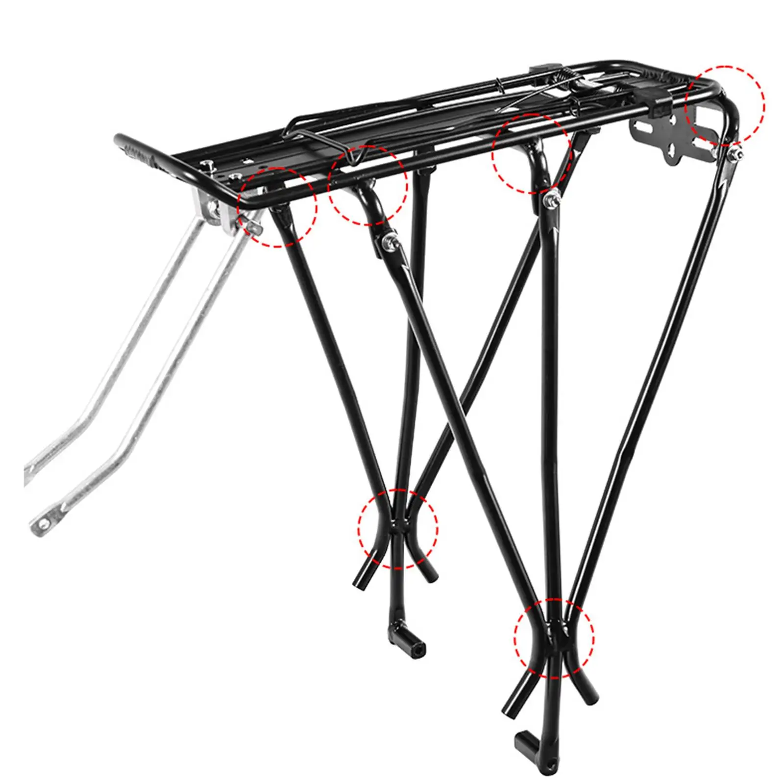 Mountain Bicycle Rear Carrier Cargo Rack 25kg Load Sturdy for City Road Folding